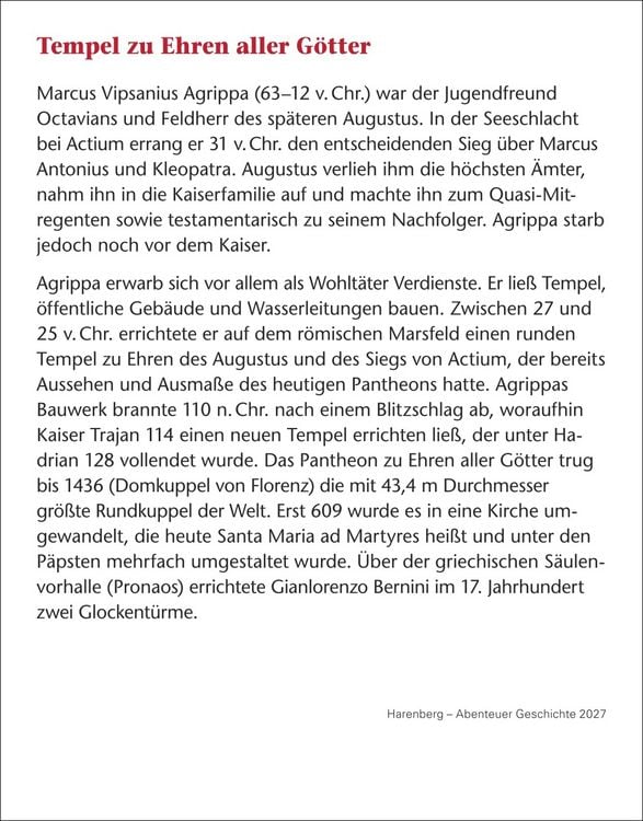 Produktbild: Abenteuer Geschichte Tagesabrei&szlig;kalender 2027 - Menschen, Ereignisse, Epochen - von den Anf&auml;ngen bis heute