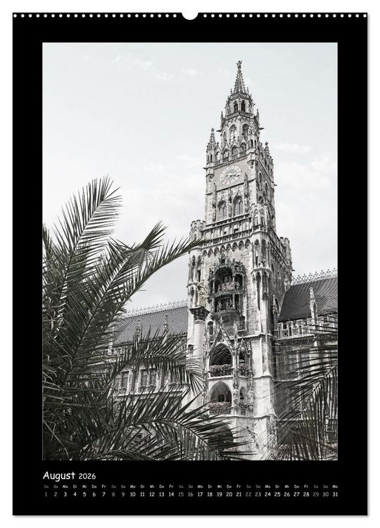 Produktbild: Liebenswertes M&uuml;nchen 2026 - Stilisierte Fotografien in schwarzwei&szlig; (Wandkalender 2026 DIN A2 hoch), CALVENDO Monatskalender