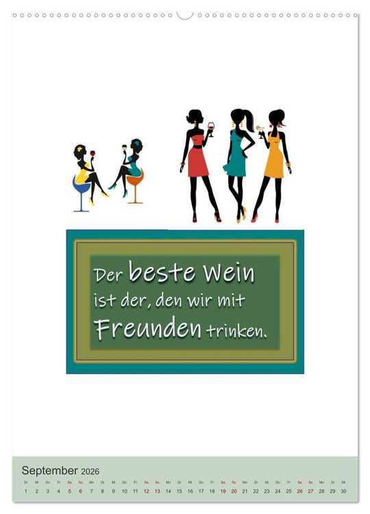 Produktbild: TRINKSPR&Uuml;CHE rund um Bier, Wein und Co. &hellip; (hochwertiger Premium Wandkalender 2026 DIN A2 hoch), Kunstdruck in Hochglanz