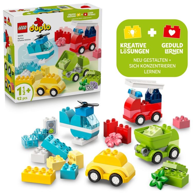 Produktbild: LEGO DUPLO 10474 Kreative Fahrzeuge, Lernspielzeug f&uuml;r Kleinkinder ab 1