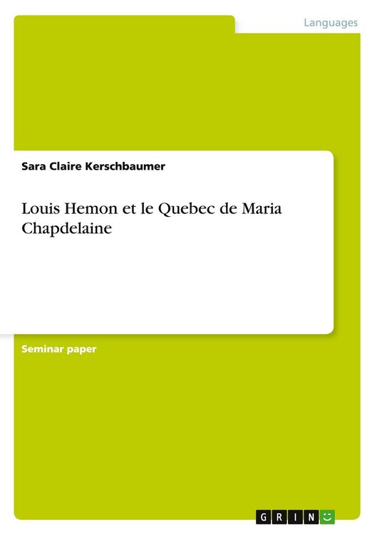 Produktbild: Louis Hemon et le Quebec de Maria Chapdelaine