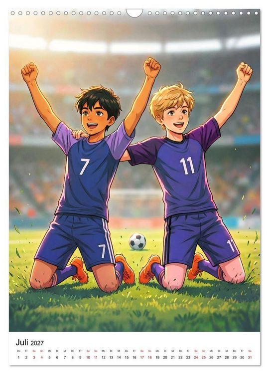 Produktbild: Level Up &ndash; Fu&szlig;ballhelden (Wandkalender 2027 DIN A3 hoch), CALVENDO Monatskalender
