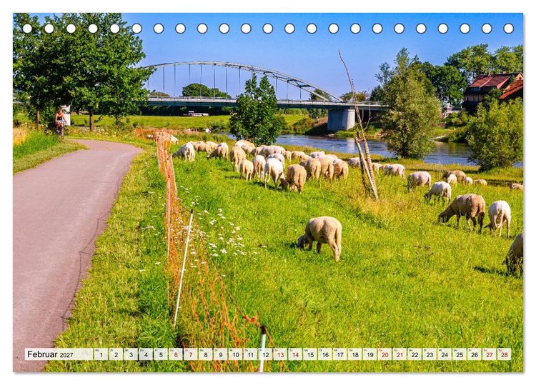 Produktbild: Die Obere Weser - von Hamel bis zur Porta Westfalica (Tischkalender 2027 DIN A5 quer), CALVENDO Monatskalender