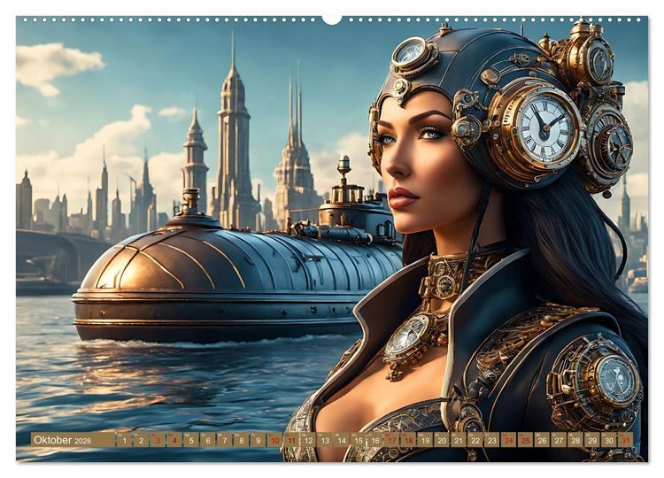 Produktbild: Steampunk - Mensch und Maschine (Wandkalender 2026 DIN A2 quer), CALVENDO Monatskalender