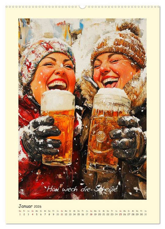 Produktbild: Bier, B&auml;uche, Spr&uuml;che. Spa&szlig; mit Hopfen und Malz (Wandkalender 2026 DIN A2 hoch), CALVENDO Monatskalender