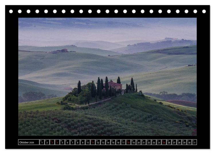 Produktbild: Toskana - Die Magie des Val d'Orcia (Tischkalender 2026 DIN A5 quer), CALVENDO Monatskalender