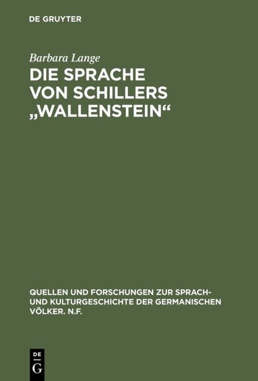 Produktbild: Die Sprache von Schillers "Wallenstein"