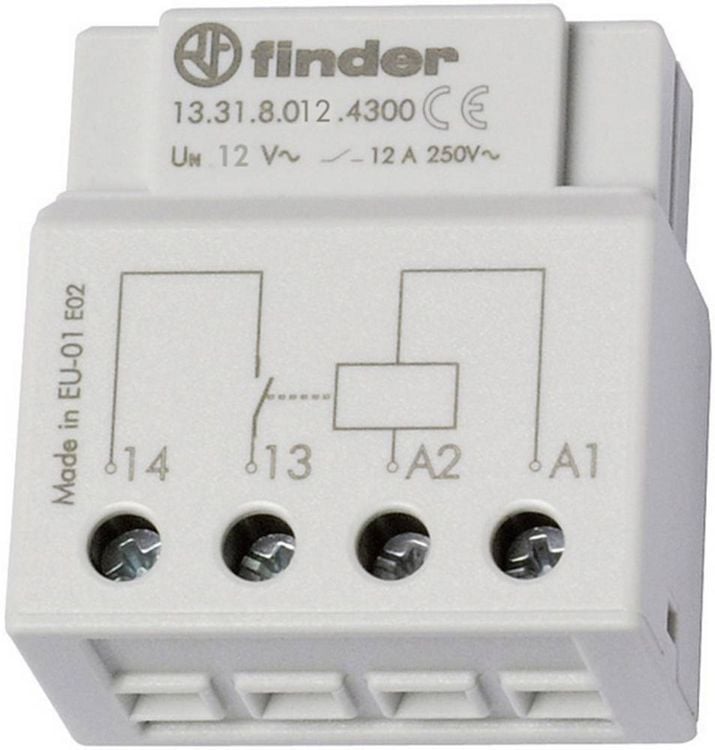 Produktbild: Schaltrelais Unterputz Finder 13.31.8.012.4300 1 Schlie&szlig;er 12 V/AC 12 A 1 St.