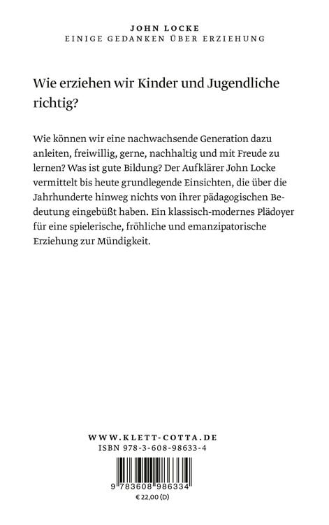 Produktbild: Einige Gedanken &uuml;ber Erziehung
