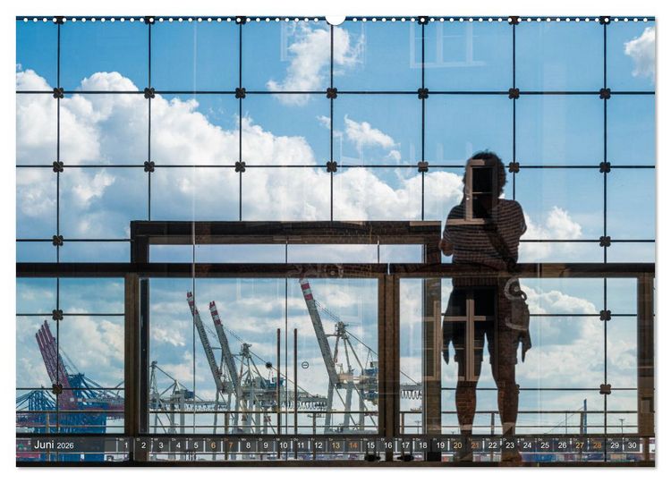 Produktbild: Die Hafenstadt Hamburg im Spiegel (hochwertiger Premium Wandkalender 2026 DIN A2 quer), Kunstdruck in Hochglanz