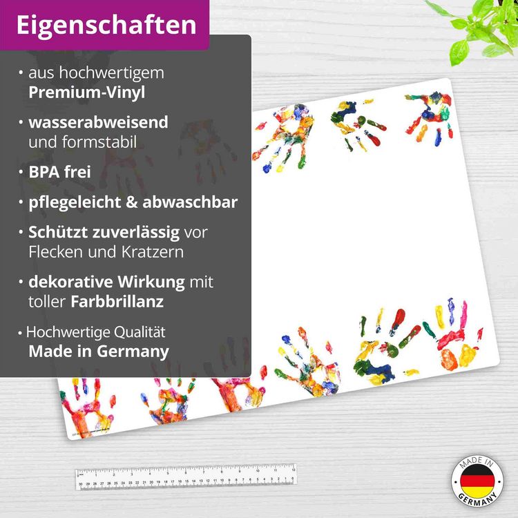 Produktbild: Cover-your-desk Schreibtischunterlage f&uuml;r Kinder und Erwachsene Bunte Kinderh&auml;nde, aus hochwertigem Vinyl , 60 x 40 cm