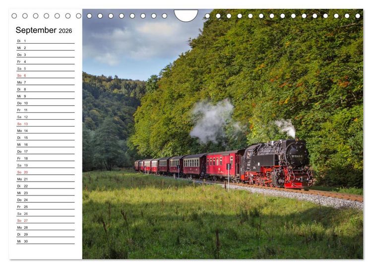 Produktbild: Schmalspurbahnen im Harz (Wandkalender 2026 DIN A4 quer), CALVENDO Monatskalender