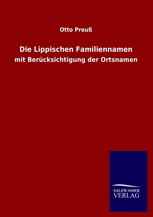 Produktbild: Die Lippischen Familiennamen