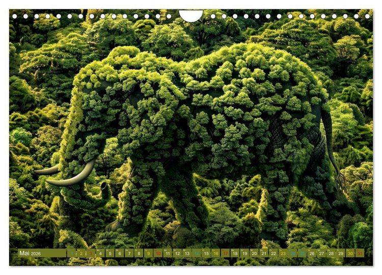 Produktbild: Elefanten - modern Art (Wandkalender 2026 DIN A4 quer), CALVENDO Monatskalender