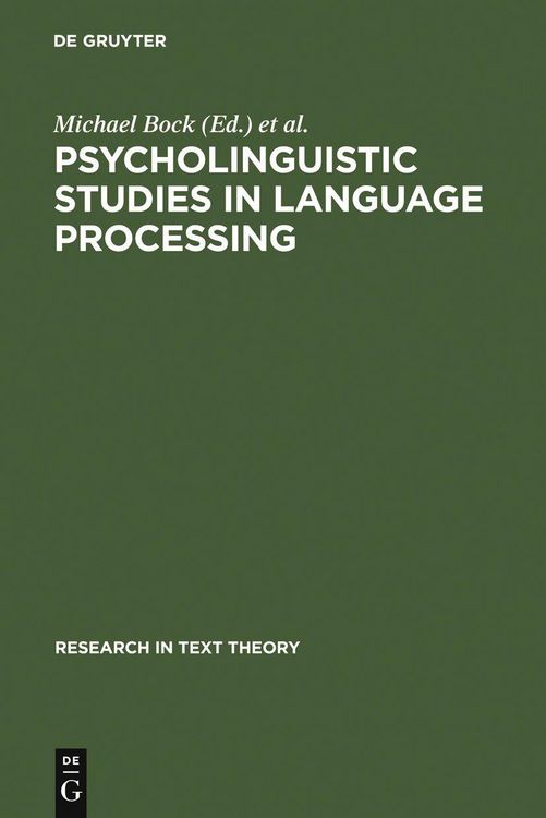 Produktbild: Psycholinguistic Studies in Language Processing