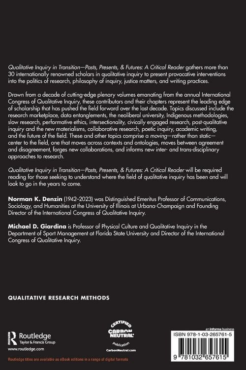 Produktbild: Qualitative Inquiry in Transition-Pasts, Presents, & Futures