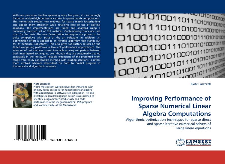 Produktbild: Improving Performance of Sparse Numerical Linear Algebra Computations