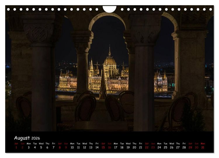 Produktbild: Danube River Nightlights (Wall Calendar 2026 DIN A4 landscape), CALVENDO 12 Month Wall Calendar