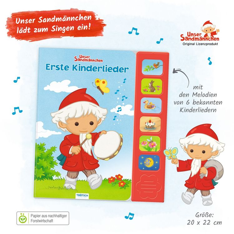 Produktbild: Tr&ouml;tsch Unser Sandm&auml;nnchen Soundbuch Erste Kinderlieder