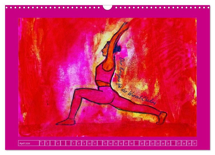Produktbild: Farbige Yoga Kraftwelt - Yoga Asanas f&uuml;r die Chakren (Wandkalender 2026 DIN A3 quer), CALVENDO Monatskalender