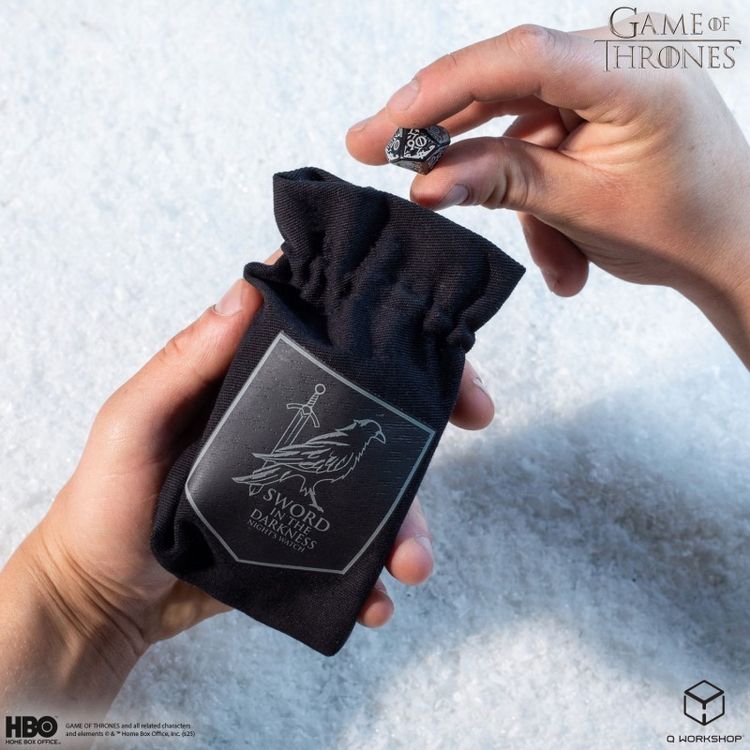 Produktbild: Pegasus QWO98239 - Game of Thrones, Nights Watch, schwarz, W&uuml;rfelbeutel, 16,5cm
