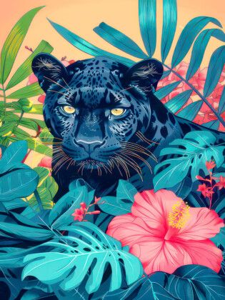 Produktbild: CALVENDO Puzzle Dschungeltiere Pop-Art | 1000 Teile Lege-Gr&ouml;&szlig;e 64x48cm Foto-Puzzle f&uuml;r gl&uuml;ckliche Stunden