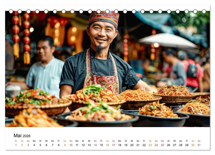 Produktbild: Street Food f&uuml;r Gourmets (Tischkalender 2026 DIN A5 quer), CALVENDO Monatskalender