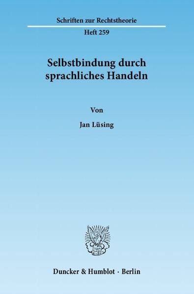 Produktbild: Selbstbindung durch sprachliches Handeln.