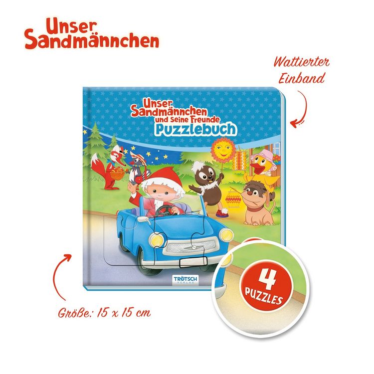 Produktbild: Tr&ouml;tsch Unser Sandm&auml;nnchen Puzzlebuch mit 4 Puzzle Sandmann