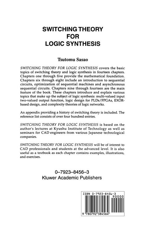Produktbild: Switching Theory for Logic Synthesis