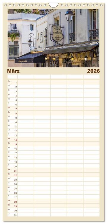 Produktbild: Familienplaner 2026 - PARIS Franz&ouml;sisches Flair und Historie mit 5 Spalten (Wandkalender, 21 x 45 cm) CALVENDO