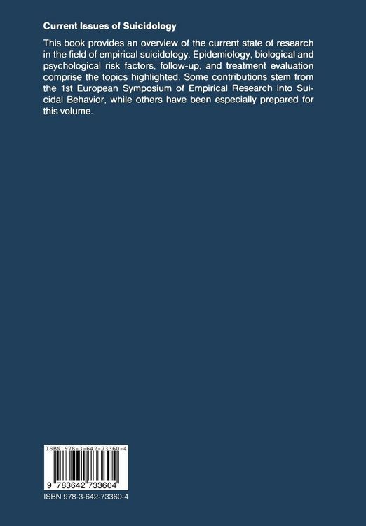 Produktbild: Current Issues of Suicidology