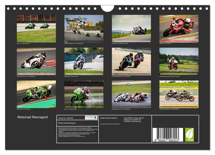 Produktbild: Motorrad Rennsport (Wandkalender 2026 DIN A4 quer), CALVENDO Monatskalender