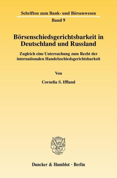 Produktbild: B&ouml;rsenschiedsgerichtsbarkeit in Deutschland und Russland.