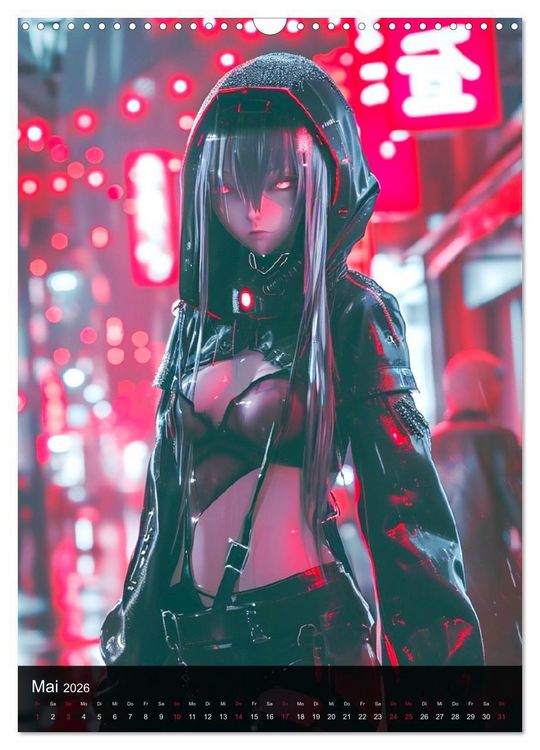 Produktbild: Manga-Comics. Cyberpunk Anime. Science Fiction Girls (Wandkalender 2026 DIN A3 hoch), CALVENDO Monatskalender