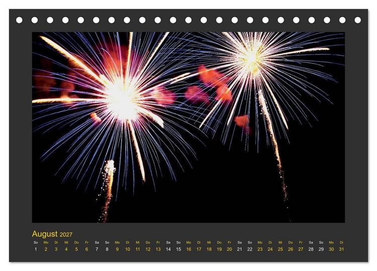 Produktbild: Feuerwerk - Explosives am Himmel (Tischkalender 2027 DIN A5 quer), CALVENDO Monatskalender