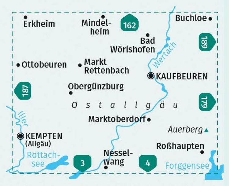 Produktbild: KOMPASS Wanderkarte 188 Ostallg&auml;u, Kaufbeuren 1:50.000