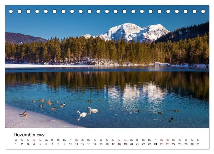 Produktbild: Bayerische Seen - Wo die Berge das Wasser ber&uuml;hren (Tischkalender 2027 DIN A5 quer), CALVENDO Monatskalender