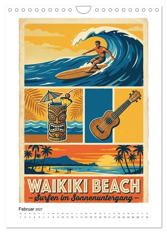 Produktbild: Sehnsucht Hawaii &ndash; Die Aloha Mid-Century Collection (Wandkalender 2027 DIN A4 hoch), CALVENDO Monatskalender