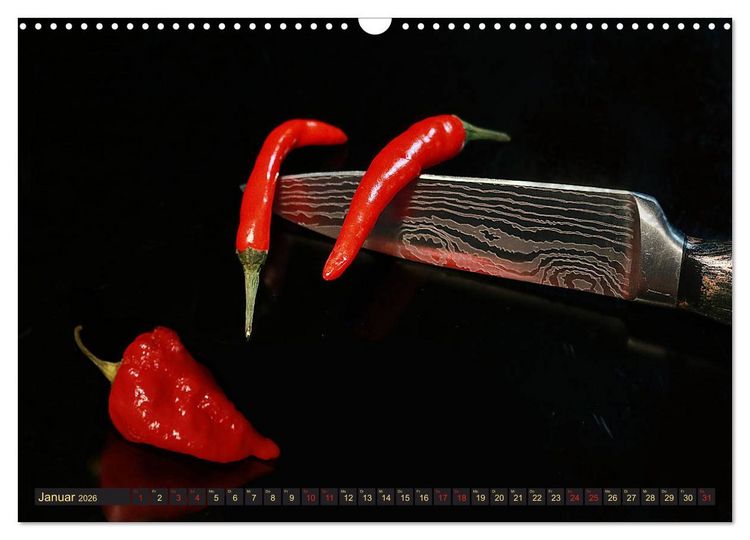 Produktbild: Scharfe Chili Fantasien - Creative Food Design (Wandkalender 2026 DIN A3 quer), CALVENDO Monatskalender