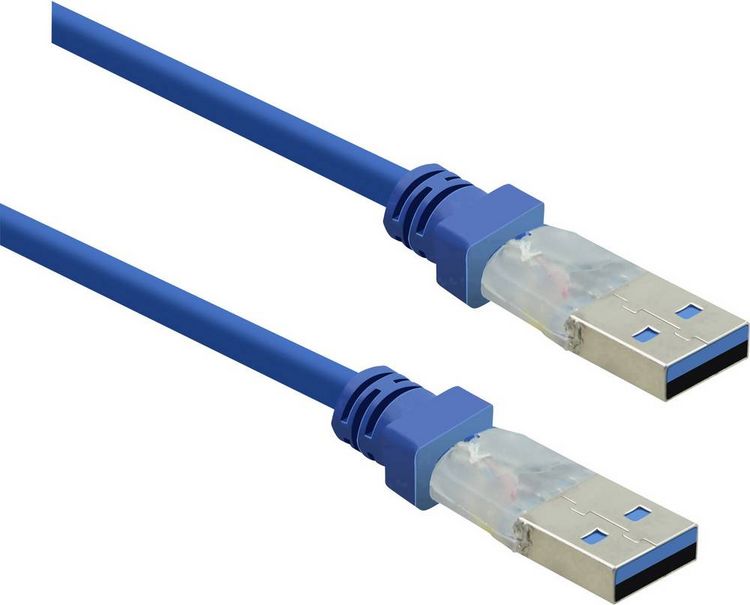 Produktbild: Renkforce USB-Kabel USB 3.2 Gen1 USB-A Stecker, USB-A Stecker 1.00 m Blau vergoldete Steckkontakte RF-4369446