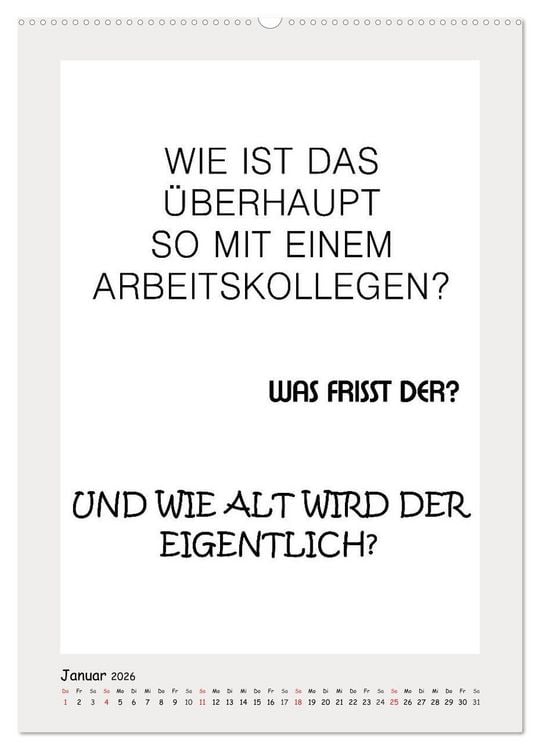 Produktbild: Spr&uuml;chekalender. Witziges f&uuml;rs B&uuml;ro (Wandkalender 2026 DIN A2 hoch), CALVENDO Monatskalender