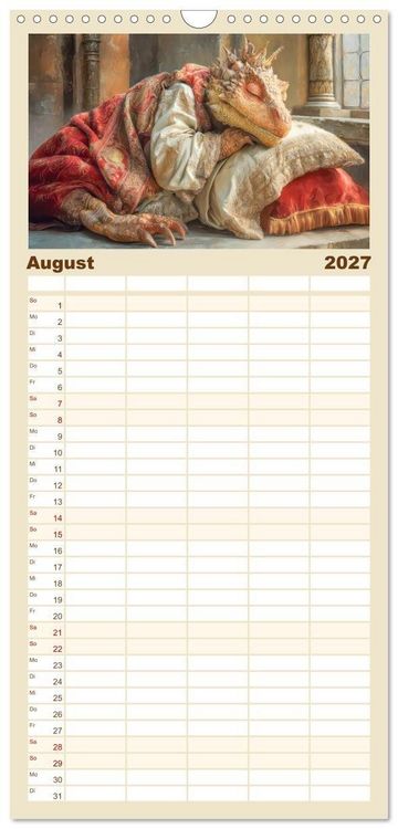 Produktbild: Familienplaner 2027 - Ewige Drachenliebe - Eine zeitlose Faszination mit 5 Spalten (Wandkalender, 21 x 45 cm) CALVENDO