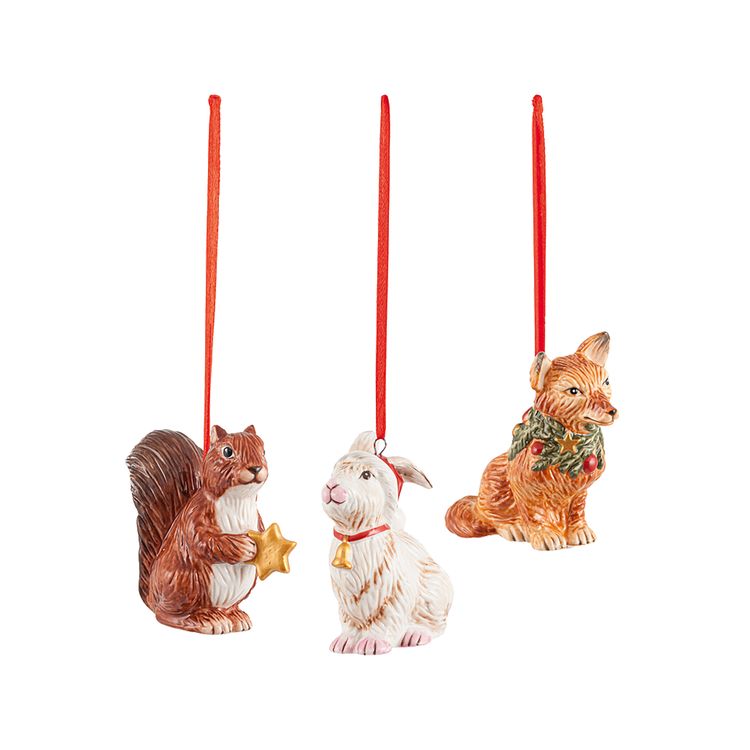 Nostalgic Ornaments Ornamente Waldtiere, Set 3tlg.