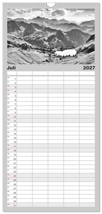 Produktbild: Familienplaner 2027 - Traumhafte Allg&auml;uer Alpen mit 5 Spalten (Wandkalender, 21 x 45 cm) CALVENDO