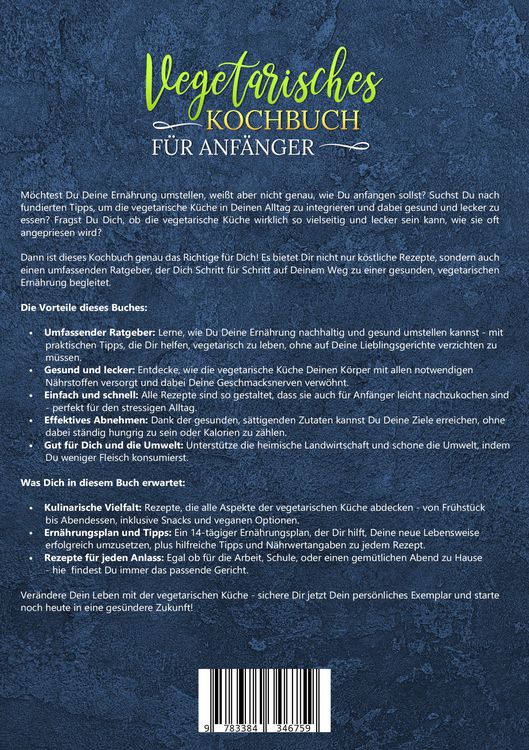 Produktbild: Vegetarisches Kochbuch f&uuml;r Anf&auml;nger