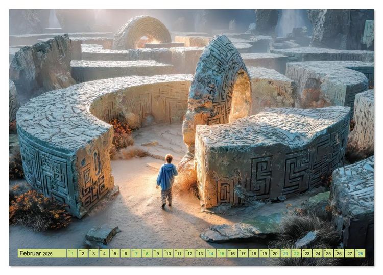 Produktbild: Labyrinthe - Der Fantasie (Wandkalender 2026 DIN A2 quer), CALVENDO Monatskalender