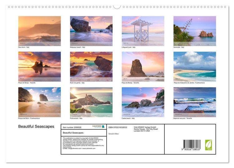 Produktbild: Beautiful Seascapes (High Quality Premium Wall Calendar 2026 DIN A2 landscape),CALVENDO 12 Month Wall Calendar