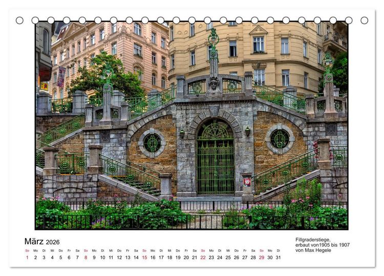 Produktbild: Jugendstil-Baukunst in Wien (Tischkalender 2026 DIN A5 quer), CALVENDO Monatskalender