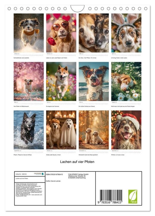 Produktbild: Lachen auf vier Pfoten (Wandkalender 2027 DIN A4 hoch), CALVENDO Monatskalender